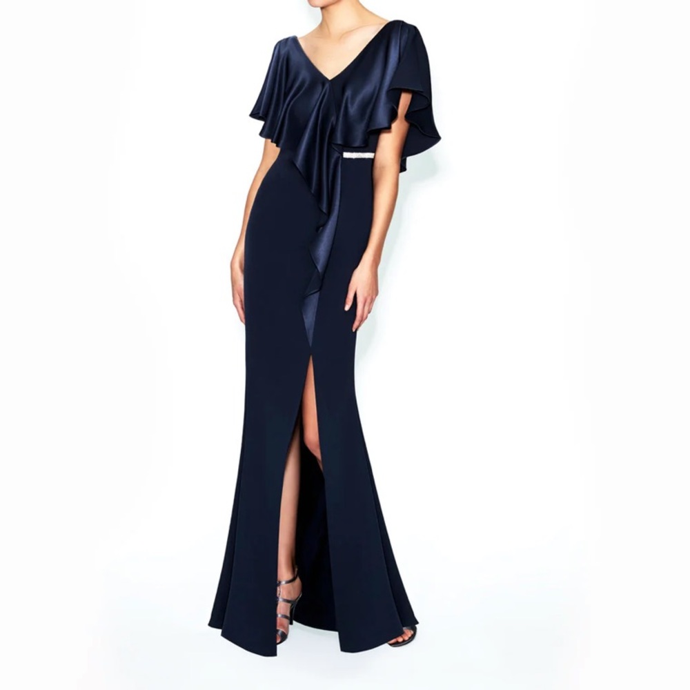 Alexander by Daymor - 559 Cape V-Neck Sheath Gown